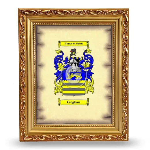 Croghan Coat of Arms Framed - Gold