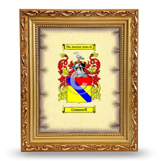 Cromwell Coat of Arms Framed - Gold