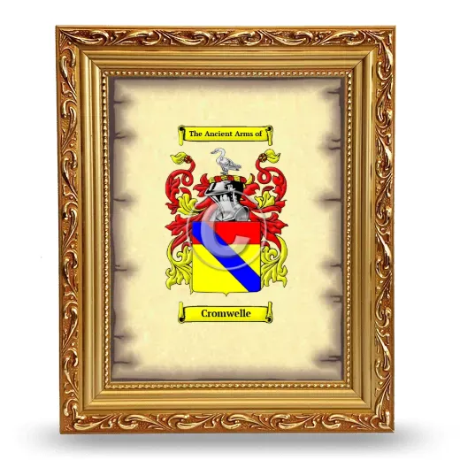 Cromwelle Coat of Arms Framed - Gold