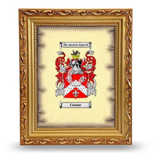 Croone Coat of Arms Framed - Gold