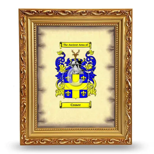 Croser Coat of Arms Framed - Gold