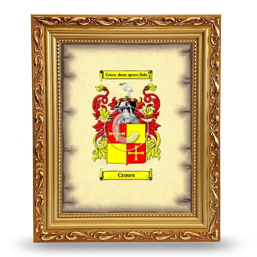 Croses Coat of Arms Framed - Gold