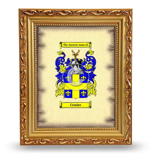 Crosier Coat of Arms Framed - Gold