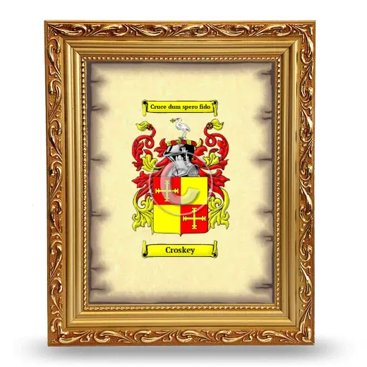 Croskey Coat of Arms Framed - Gold