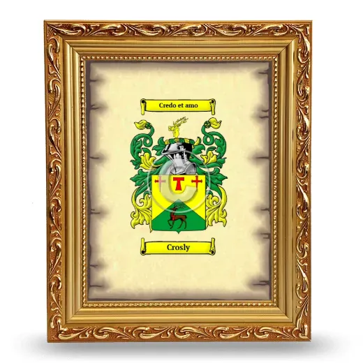 Crosly Coat of Arms Framed - Gold