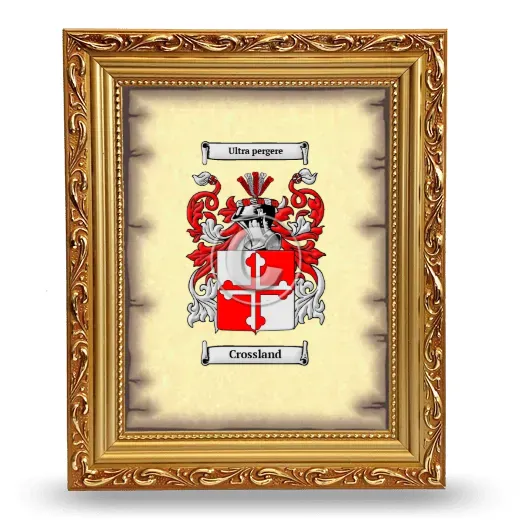 Crossland Coat of Arms Framed - Gold