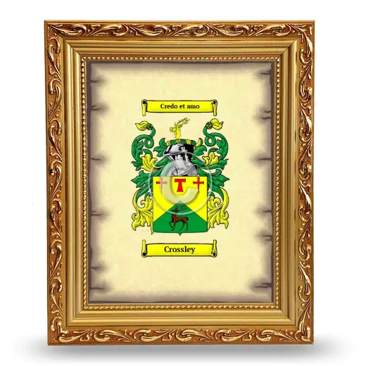 Crossley Coat of Arms Framed - Gold