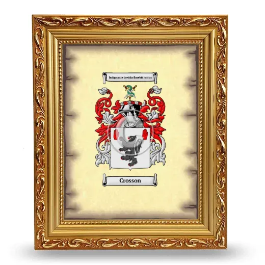 Crosson Coat of Arms Framed - Gold