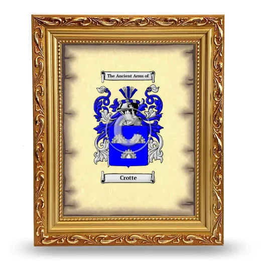 Crotte Coat of Arms Framed - Gold