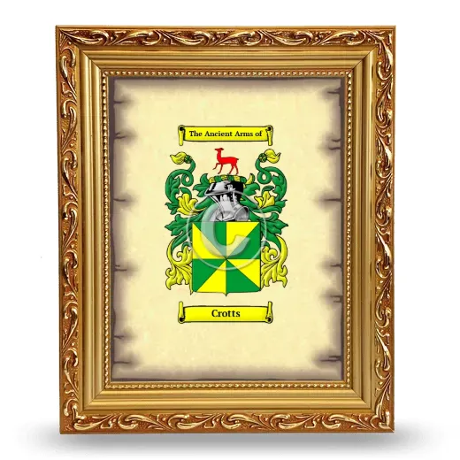 Crotts Coat of Arms Framed - Gold