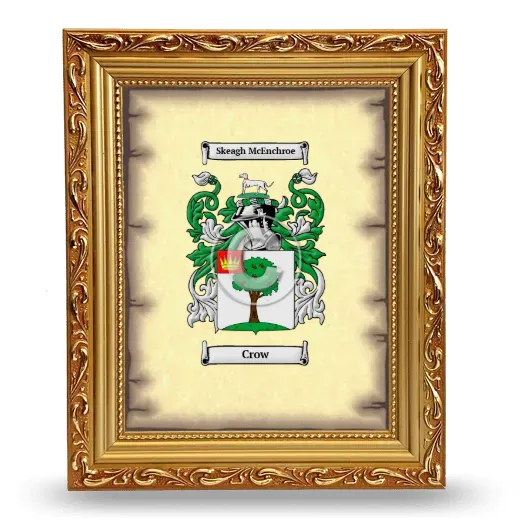 Crow Coat of Arms Framed - Gold