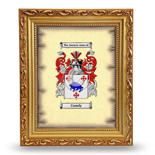 Crowly Coat of Arms Framed - Gold