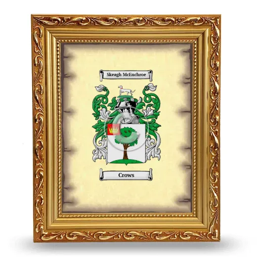 Crows Coat of Arms Framed - Gold