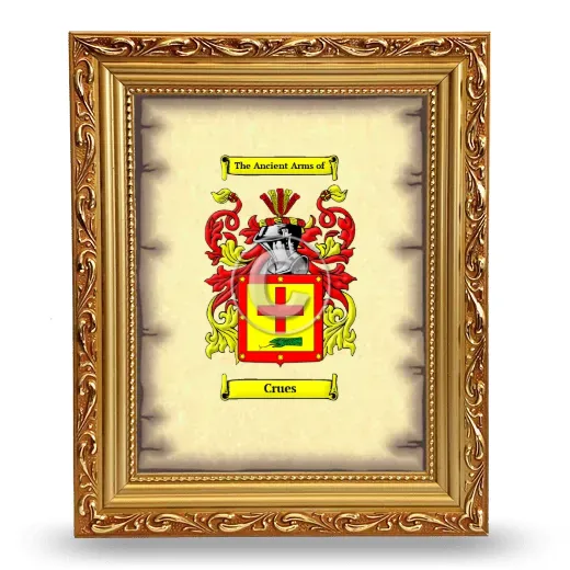 Crues Coat of Arms Framed - Gold