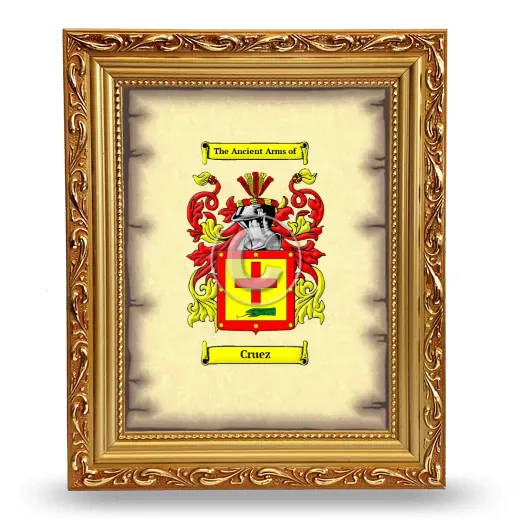 Cruez Coat of Arms Framed - Gold