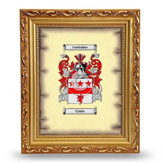 Crute Coat of Arms Framed - Gold