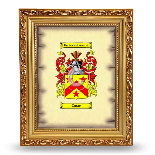 Cruze Coat of Arms Framed - Gold