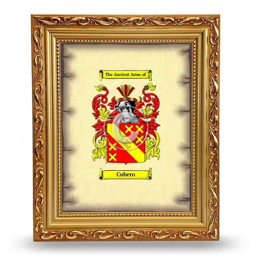 Cubero Coat of Arms Framed - Gold