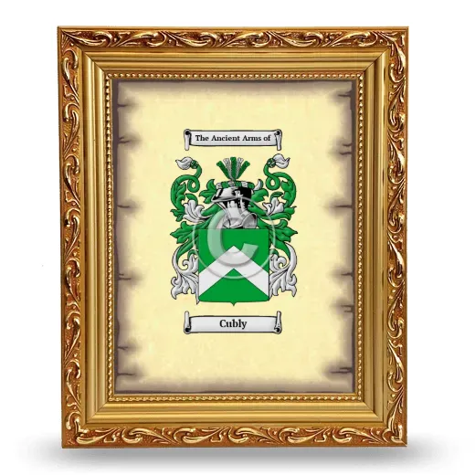 Cubly Coat of Arms Framed - Gold