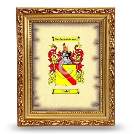 Cudell Coat of Arms Framed - Gold