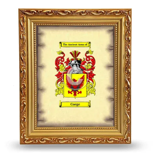 Cuege Coat of Arms Framed - Gold