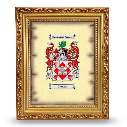 Cuevas Coat of Arms Framed - Gold