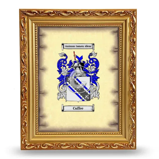Cuffee Coat of Arms Framed - Gold