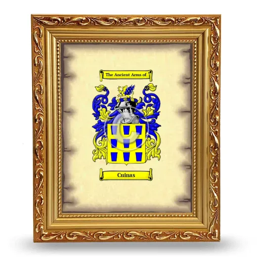 Cuinas Coat of Arms Framed - Gold
