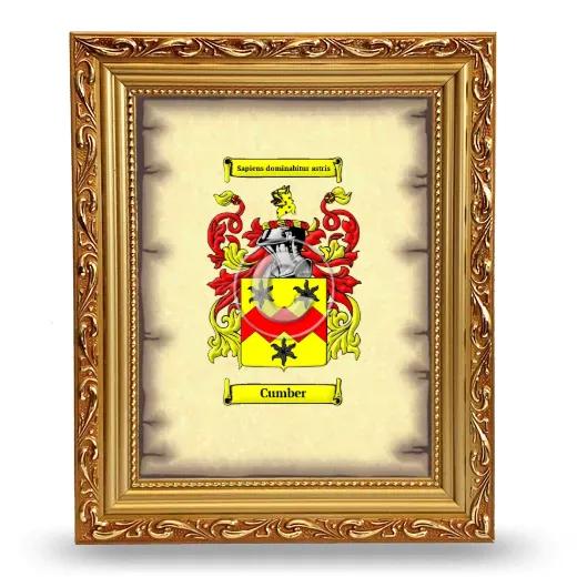 Cumber Coat of Arms Framed - Gold