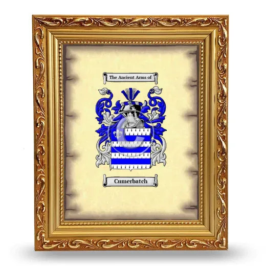 Cumerbatch Coat of Arms Framed - Gold