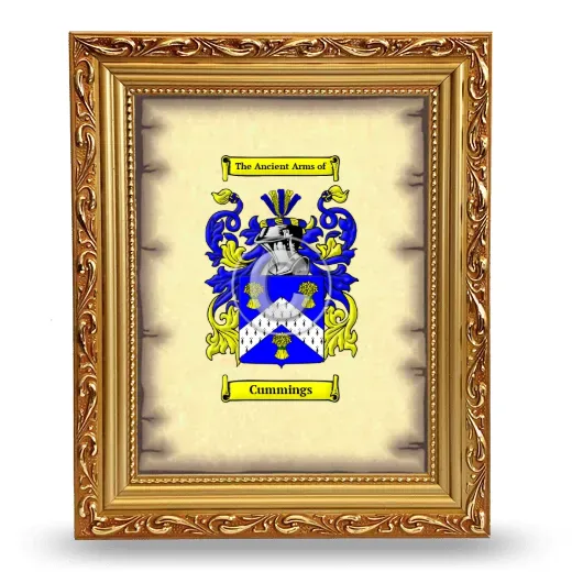 Cummings Coat of Arms Framed - Gold