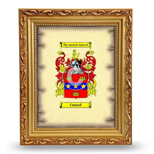 Cunrad Coat of Arms Framed - Gold