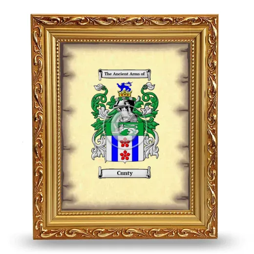 Cunty Coat of Arms Framed - Gold