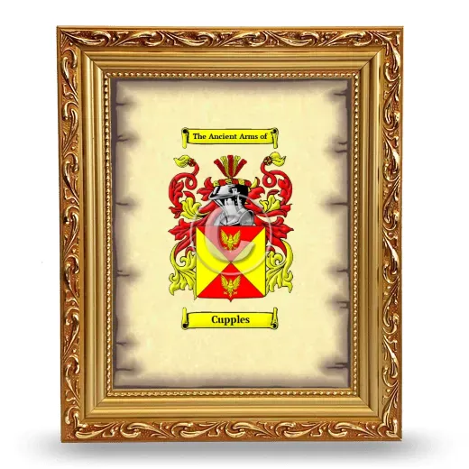 Cupples Coat of Arms Framed - Gold