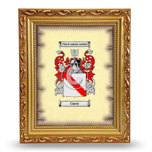 Curcy Coat of Arms Framed - Gold