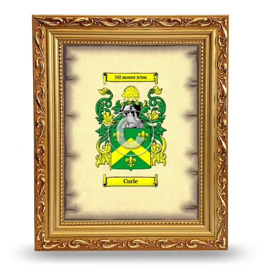 Curle Coat of Arms Framed - Gold