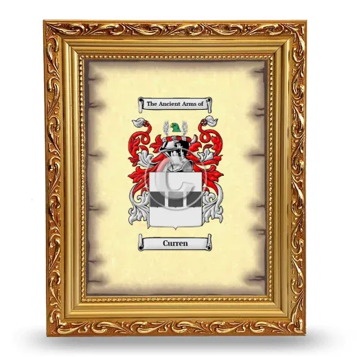 Curren Coat of Arms Framed - Gold