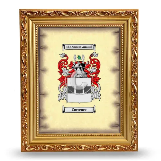 Currence Coat of Arms Framed - Gold