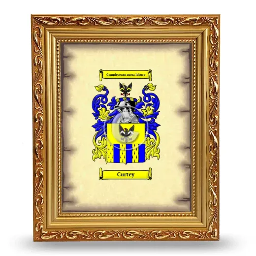 Curtey Coat of Arms Framed - Gold