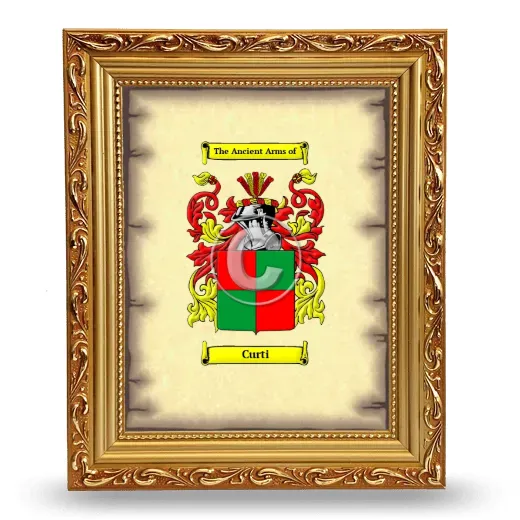 Curti Coat of Arms Framed - Gold