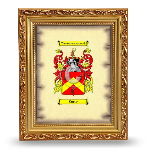 Curto Coat of Arms Framed - Gold