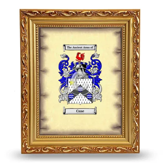 Cuse Coat of Arms Framed - Gold
