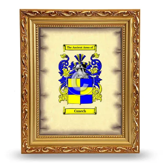 Cusech Coat of Arms Framed - Gold