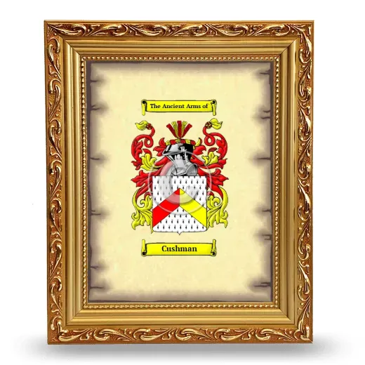 Cushman Coat of Arms Framed - Gold