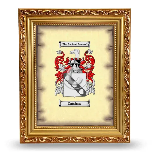 Cutshaw Coat of Arms Framed - Gold