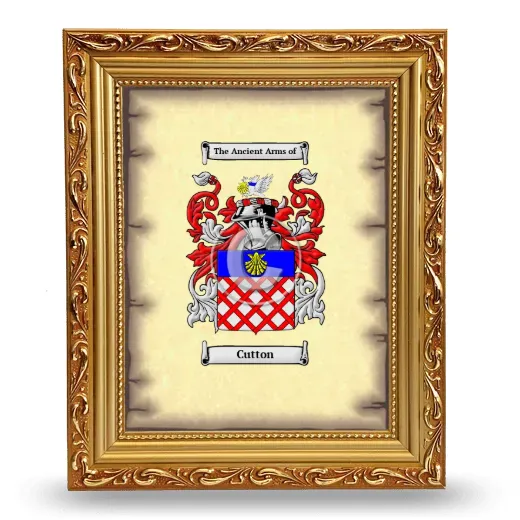 Cutton Coat of Arms Framed - Gold