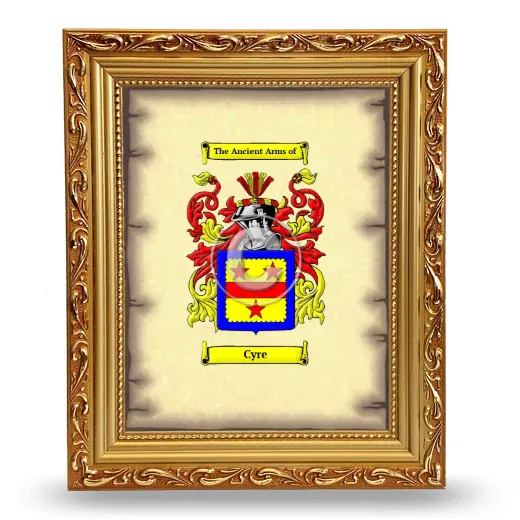 Cyre Coat of Arms Framed - Gold