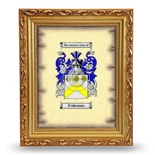 D'abernon Coat of Arms Framed - Gold