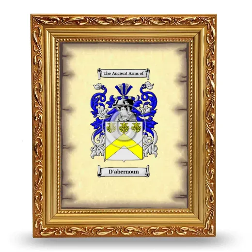 D'abernoun Coat of Arms Framed - Gold