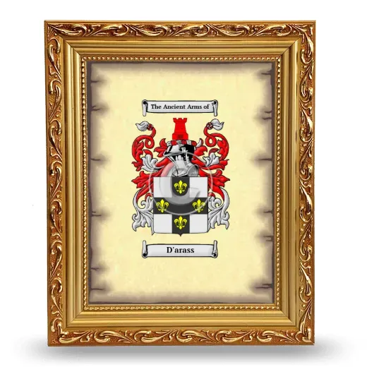 D'arass Coat of Arms Framed - Gold